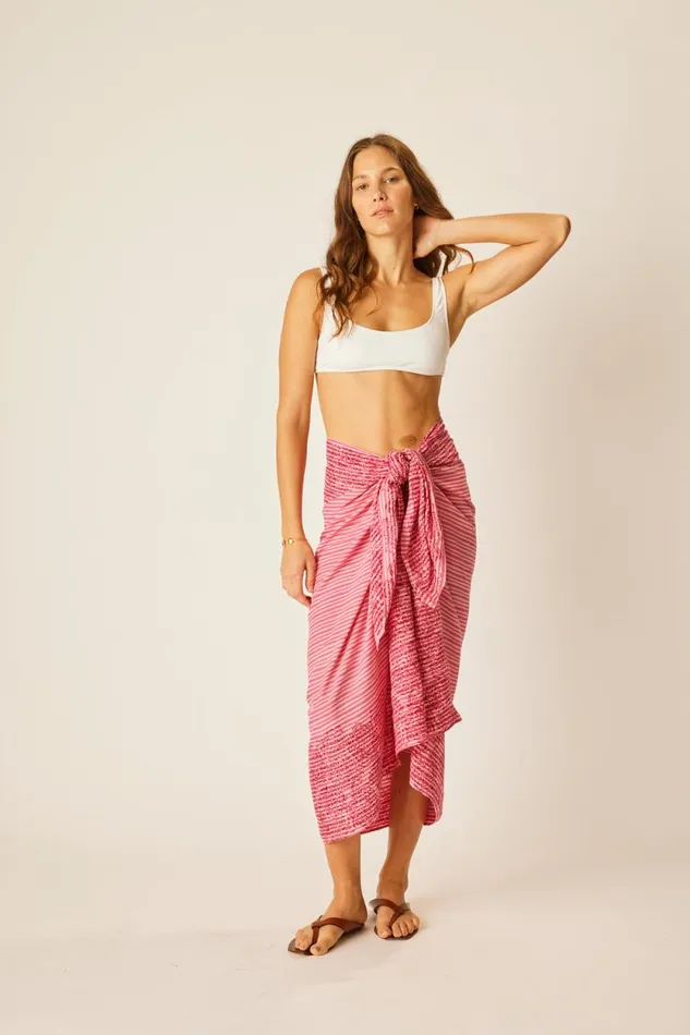 Bottoms Shop Natalie Martin SARONG Batik Chrysanthemum Fuchsia
