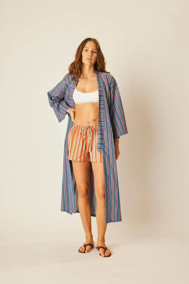 Bottoms Shop Natalie Martin TASH SHORT Batik Stripe Sage