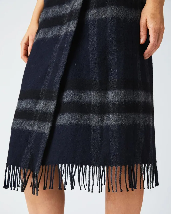 Bottoms Women Billy Reid Blanket Wrap Skirt Blackgrey