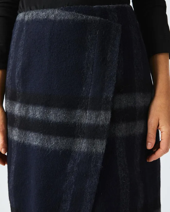 Bottoms Women Billy Reid Blanket Wrap Skirt Blackgrey