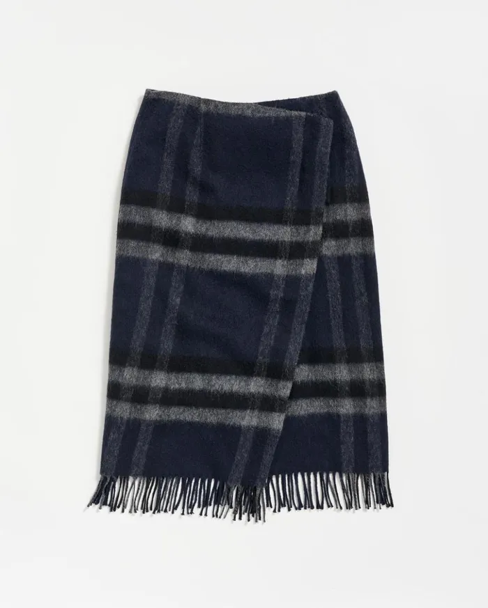 Bottoms Women Billy Reid Blanket Wrap Skirt Blackgrey