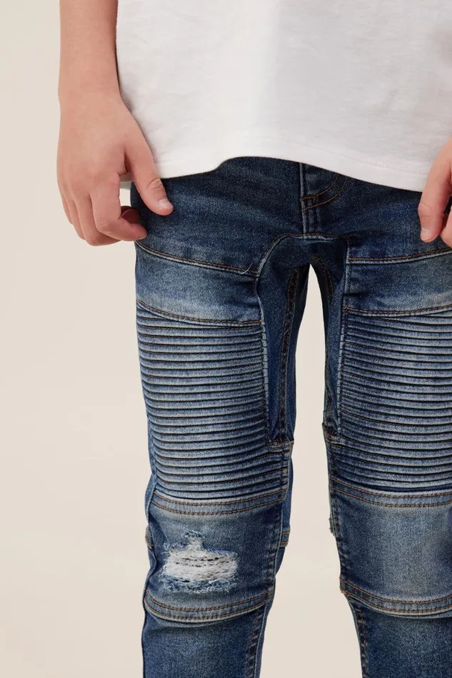 Boys 214 Pants and Jeans Cotton On Skinny Fit Moto Jean Sorrento Dark Blue