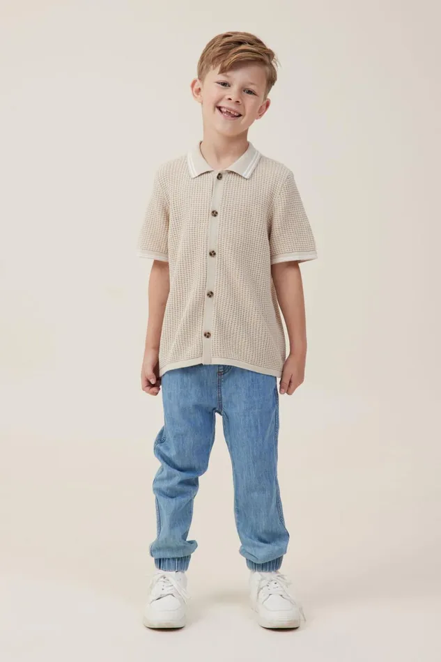 Boys 214 Pants and Jeans Cotton On Will Cuffed Pant Byron Mid Blue