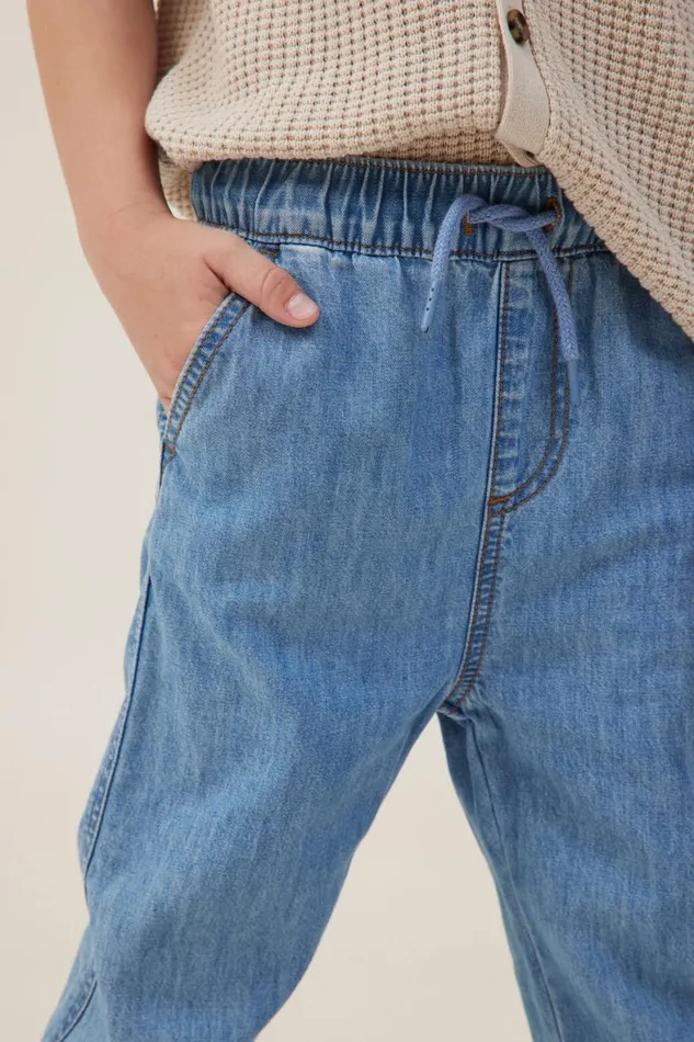 Boys 214 Pants and Jeans Cotton On Will Cuffed Pant Byron Mid Blue