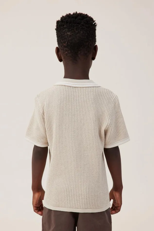 Boys 214 Shirts Cotton On Knitted Short Sleeve Shirt Rainy Daywaffle Knit
