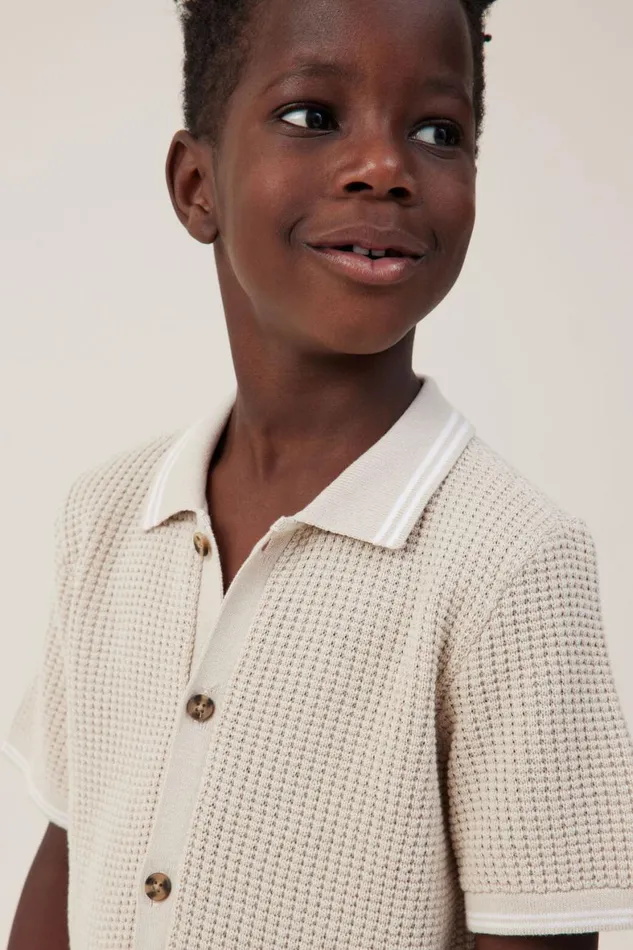 Boys 214 Shirts Cotton On Knitted Short Sleeve Shirt Rainy Daywaffle Knit