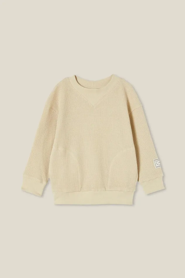 Boys 214 Sweatshirts and Sweatpants Cotton On Long Sleeve Waffle Pullover Rainy Day