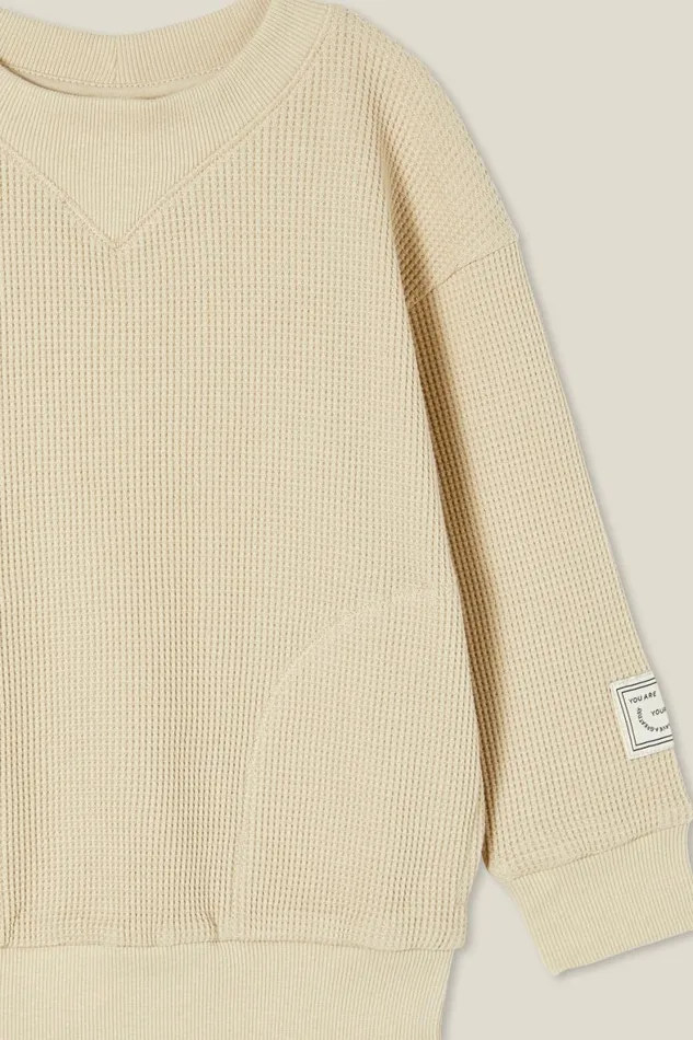 Boys 214 Sweatshirts and Sweatpants Cotton On Long Sleeve Waffle Pullover Rainy Day