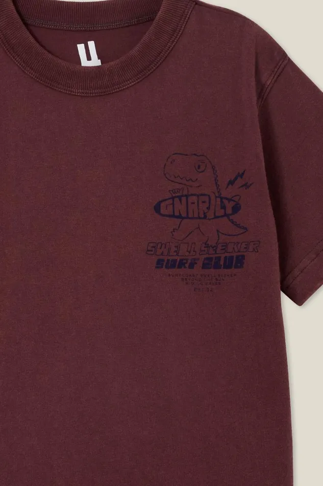 Boys 214 Tops and TShirts Cotton On Jonny Short Sleeve Print Tee Crushed Berrygnarly