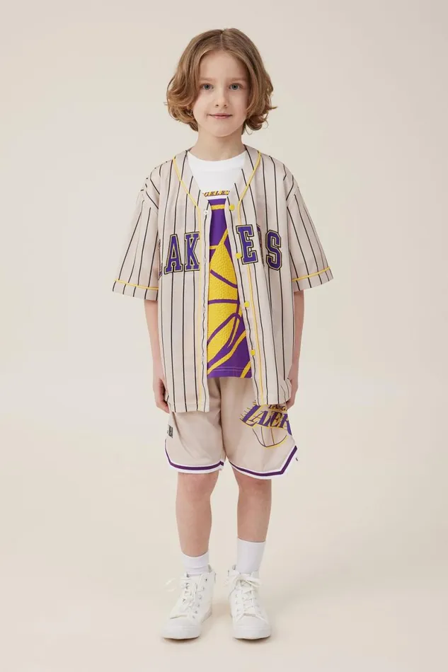 Boys 214 Tops and TShirts Cotton On License Baseball Tee Lcn Nba Rainy Dayla Lakers