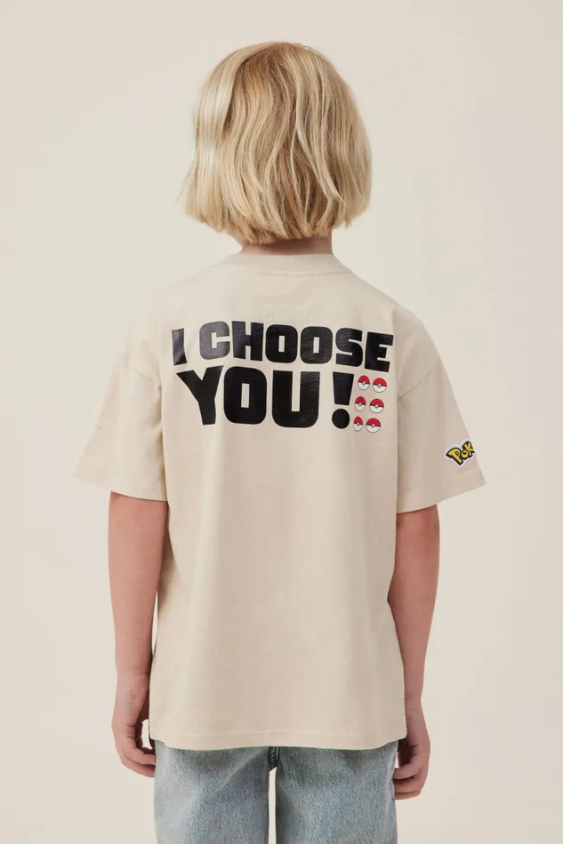 Boys 214 Tops and TShirts Cotton On License Drop Shoulder Short Sleeve Tee Lcn Pok Rainy Daypokemon Group