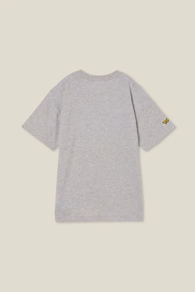 Boys 214 Tops and TShirts Cotton On License Quinn Short Sleeve Tee Lcn Pok Fog Grey Marlepikachu Close Up