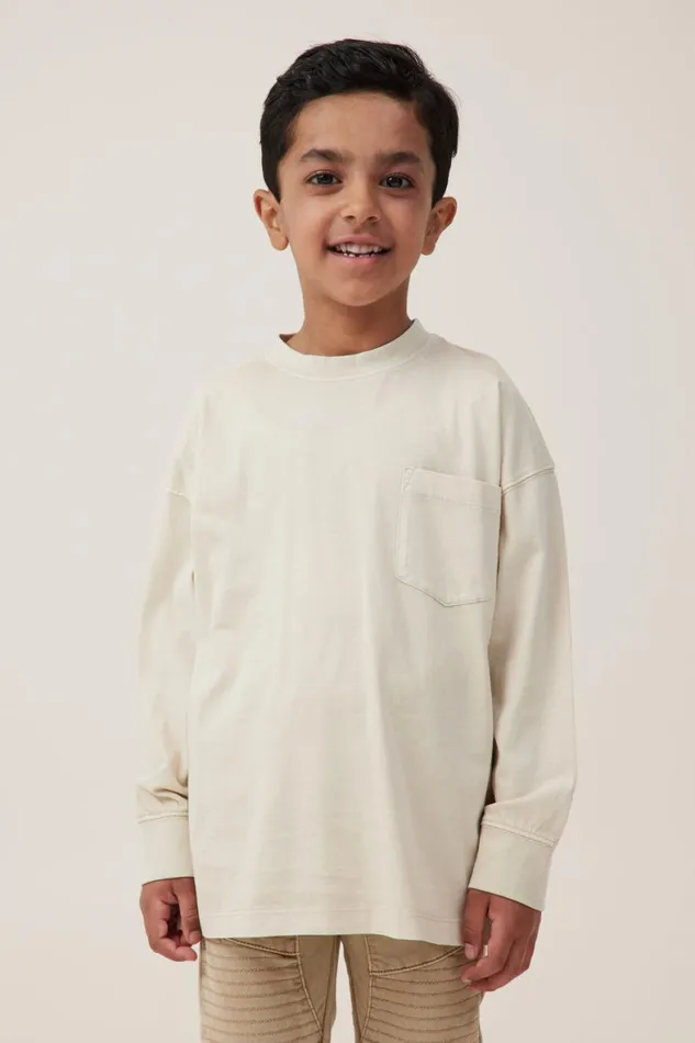 Boys 214 Tops and TShirts Cotton On The Essential Long Sleeve Tee Rainy Day Wash