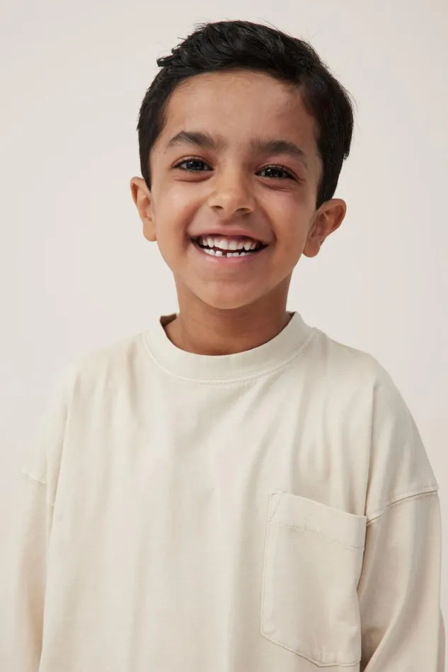 Boys 214 Tops and TShirts Cotton On The Essential Long Sleeve Tee Rainy Day Wash
