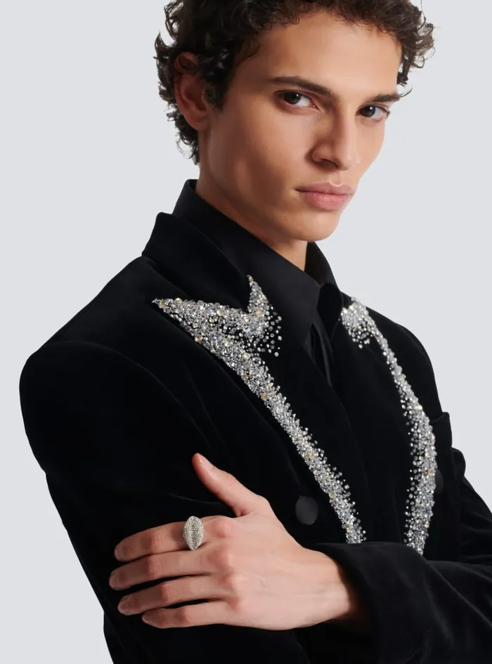 Brass And Crystal Kiss Ring Silver Men Balmain Fashion Jewelry