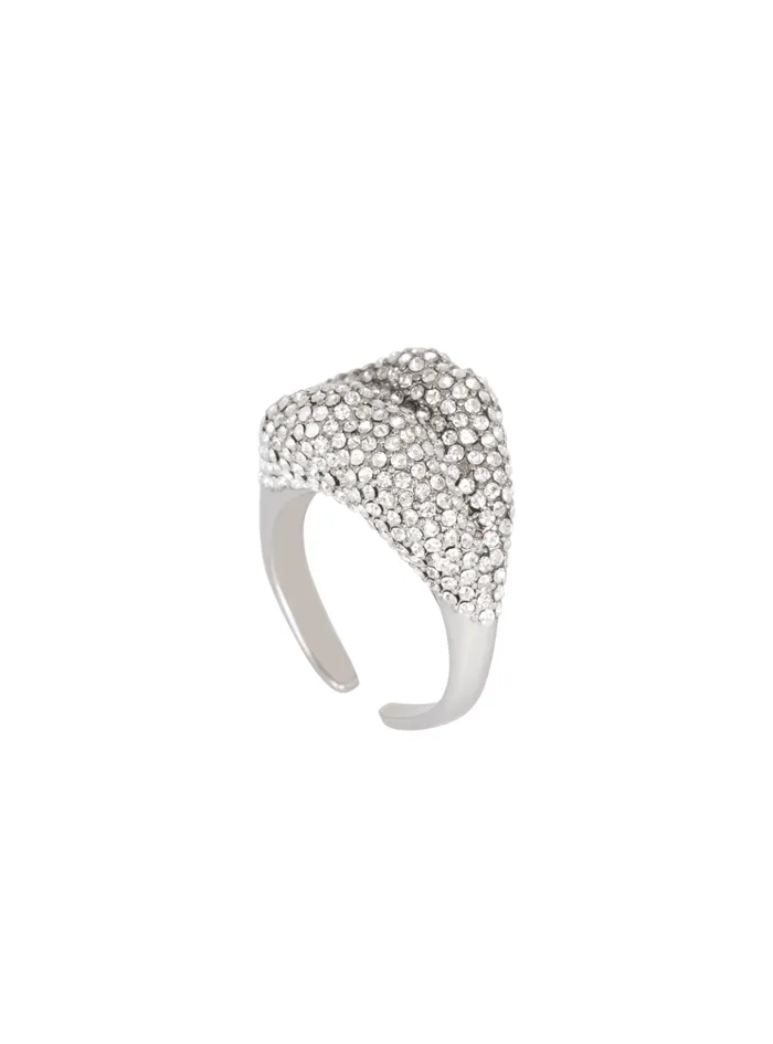 Brass And Crystal Kiss Ring Silver Men Balmain Fashion Jewelry