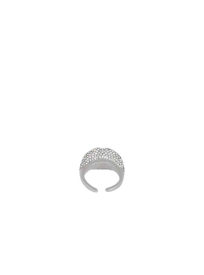 Brass And Crystal Kiss Ring Silver Men Balmain Fashion Jewelry