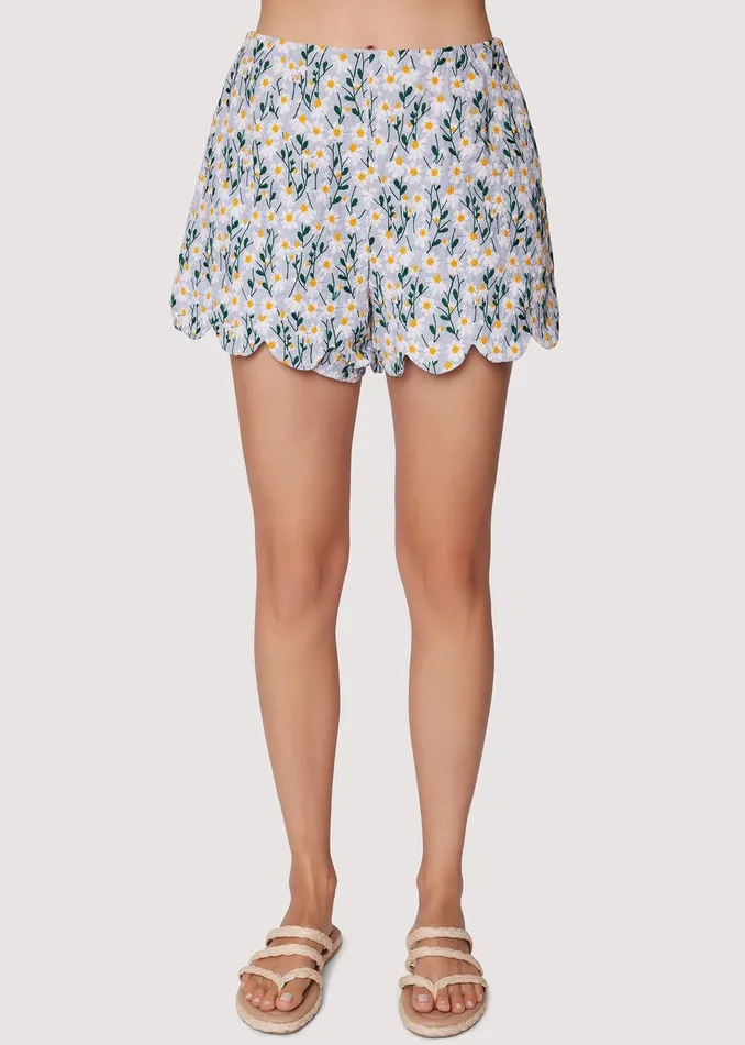 Breath Of Youth Scallop Shorts Lightblue Women Lost Wander Pants And Shorts