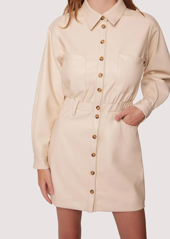 Brunch Affair Shirt Dress Cream Women Lost Wander Dresses