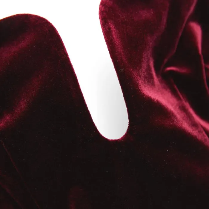 Burgundy Velvet Midi Dress Women Self Portrait Wedding Guest