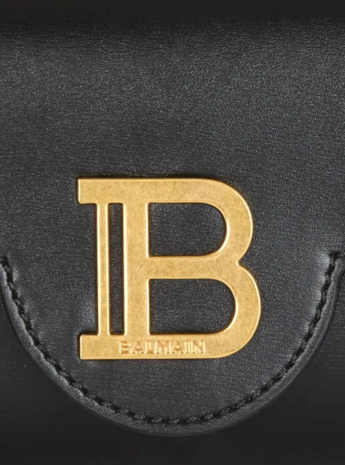Calfskin BBuzz Hobo Bag Black Women Balmain Crossbody Bags