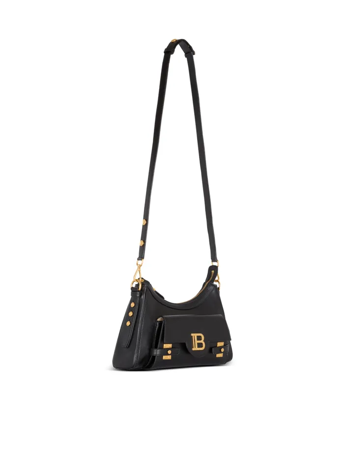 Calfskin BBuzz Hobo Bag Black Women Balmain Crossbody Bags