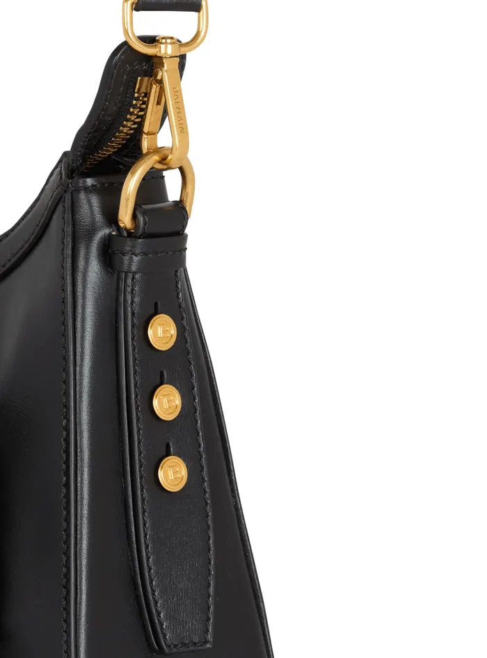 Calfskin BBuzz Hobo Bag Black Women Balmain Crossbody Bags