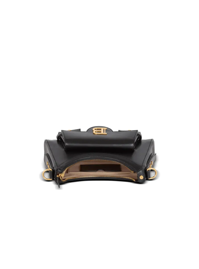 Calfskin BBuzz Hobo Bag Black Women Balmain Crossbody Bags