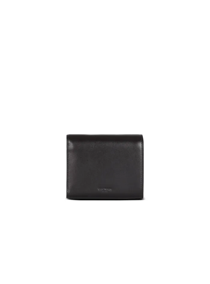 Calfskin BBuzz Trifold Wallet Black Women Balmain Small Leather Goods