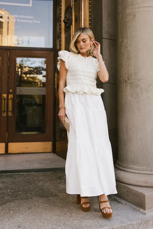 Carey Maxi Dress In Cream Cream Women Bohme Dresses
