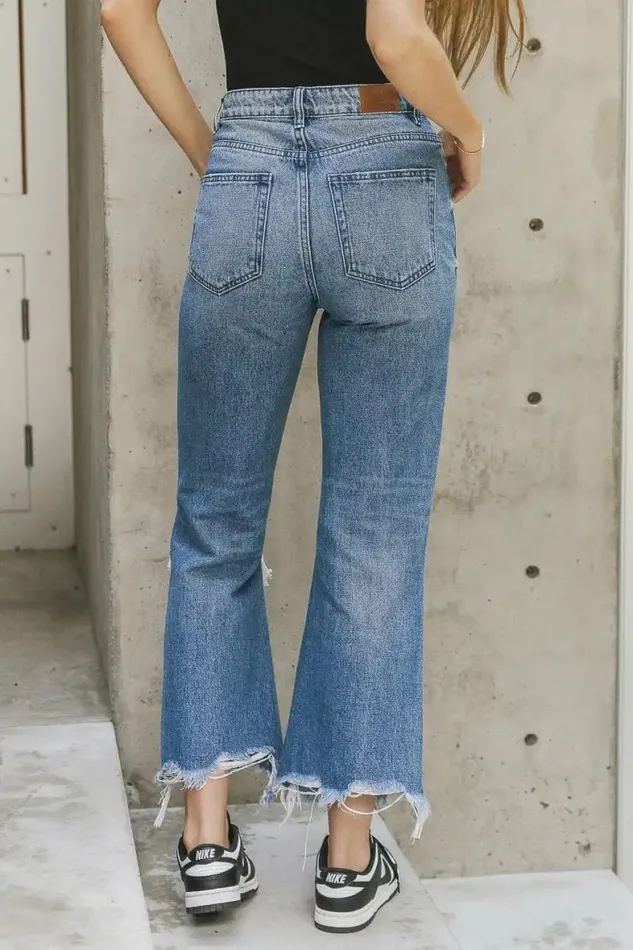 Charlie Distressed Jeans In Medium Wash Medium Wash Women Bohme Denim