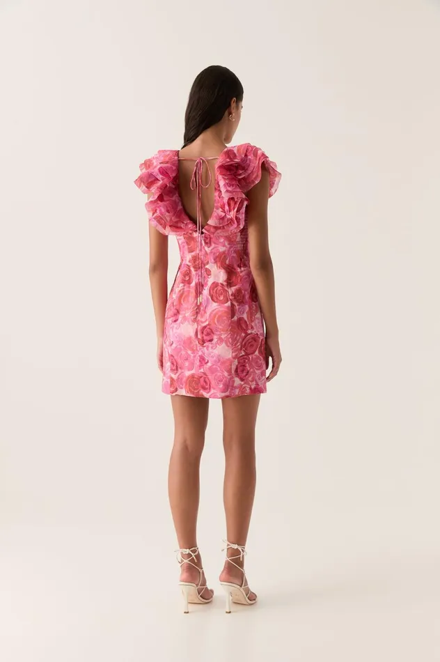 Charmed Plunge Mini Dress Misty Rose Women Aje Cocktail Dresses