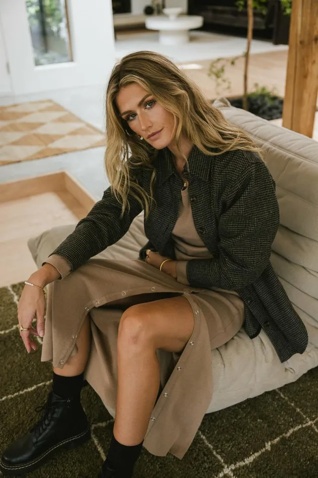 Cindy Houndstooth Jacket Black Women Bohme Jackets and Blazers