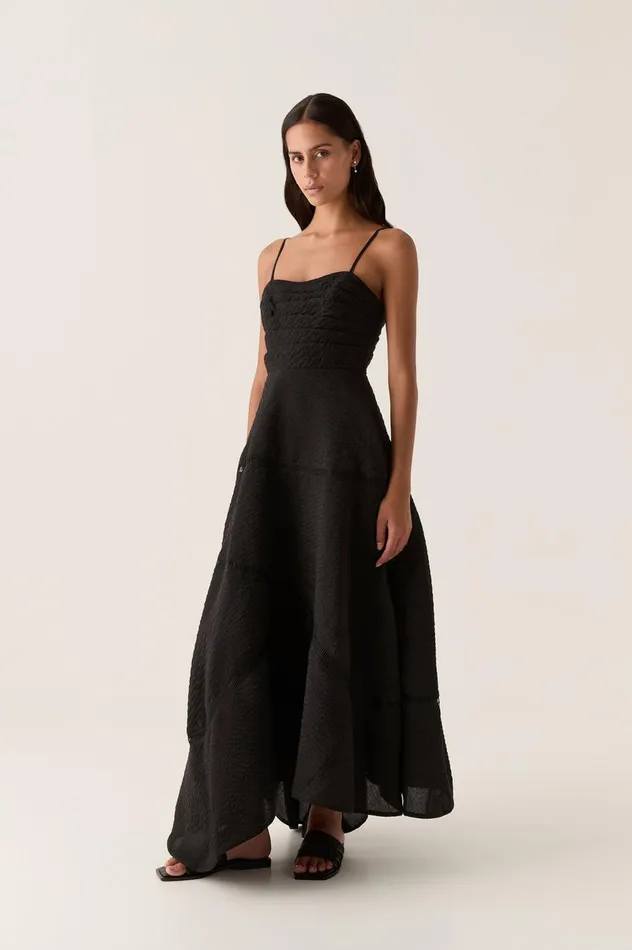 Cinque Jacquard Maxi Dress Black Women Aje Maxi Dresses