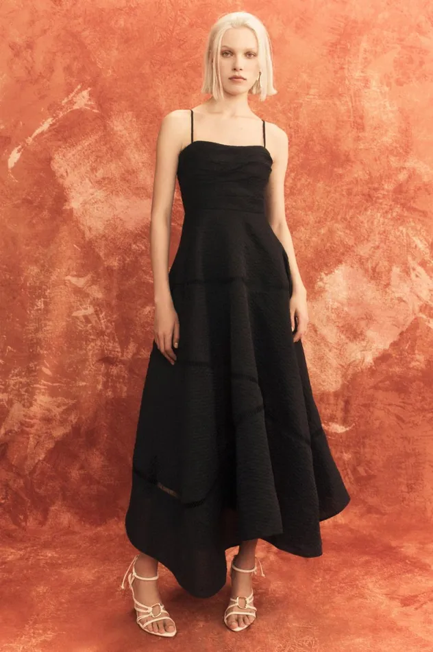 Cinque Jacquard Maxi Dress Black Women Aje Maxi Dresses