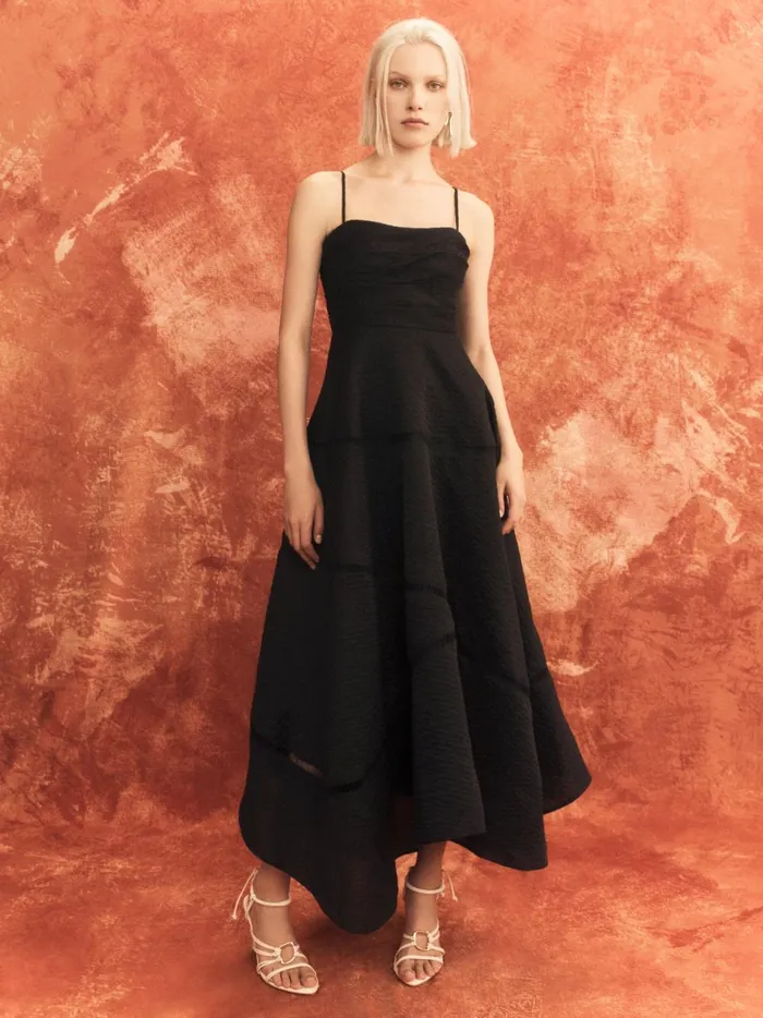 Cinque Jacquard Maxi Dress Black Women Aje Maxi Dresses