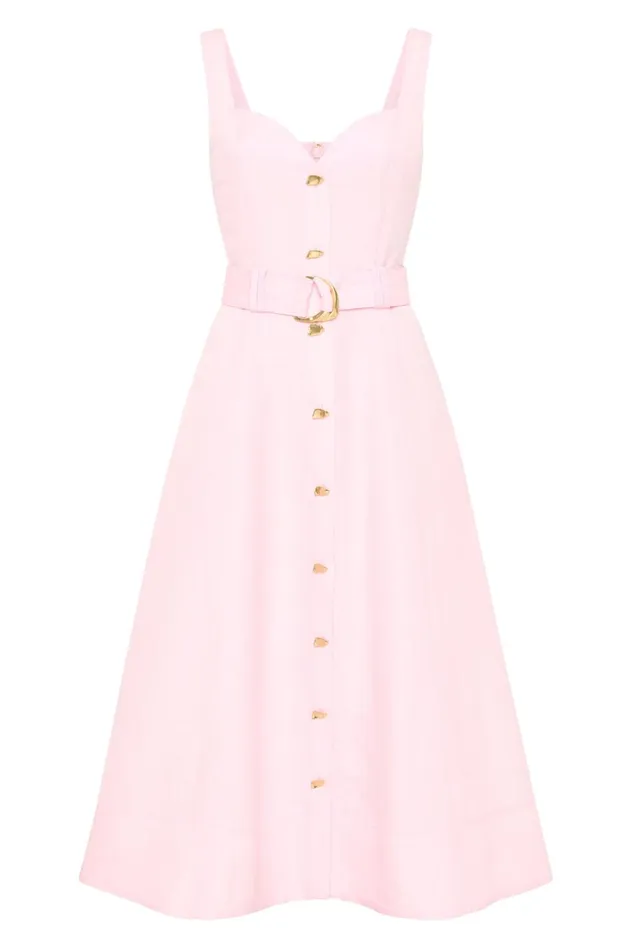 Clay Belted Midi Dress Pastel Pink Women Aje Pink Dresses