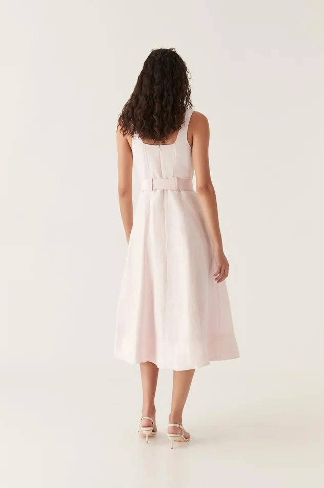 Clay Belted Midi Dress Pastel Pink Women Aje Pink Dresses