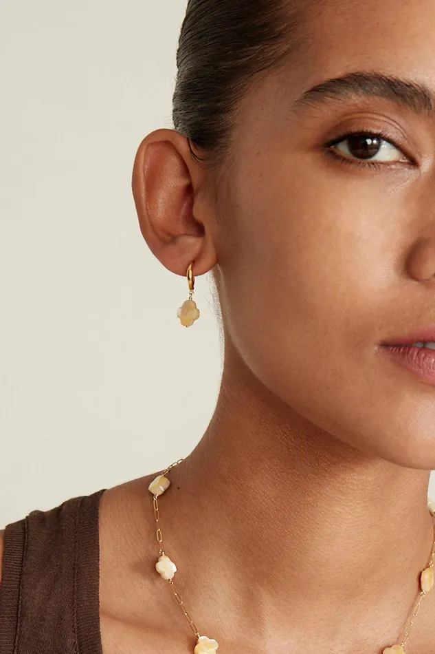 Clover Hoop Earrings Yellow MOP Women Chan Luu Earrings