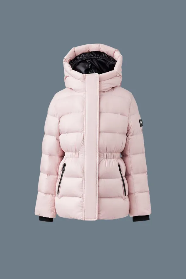 Coats and Jackets Kids Mackage ALANNIST Lustrous Medium Down Parka With Hood For Toddlers 26 Years Rose
