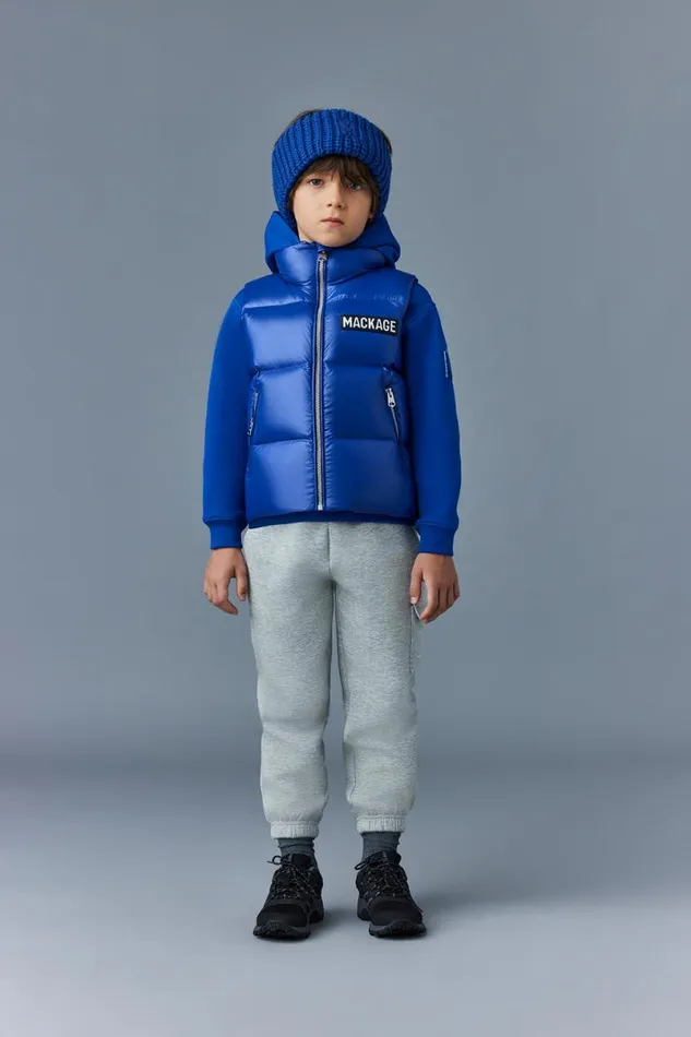 Coats and Jackets Kids Mackage CHARLEE Lustrous Light Down Puffer Vest For Kids 814 Years Black