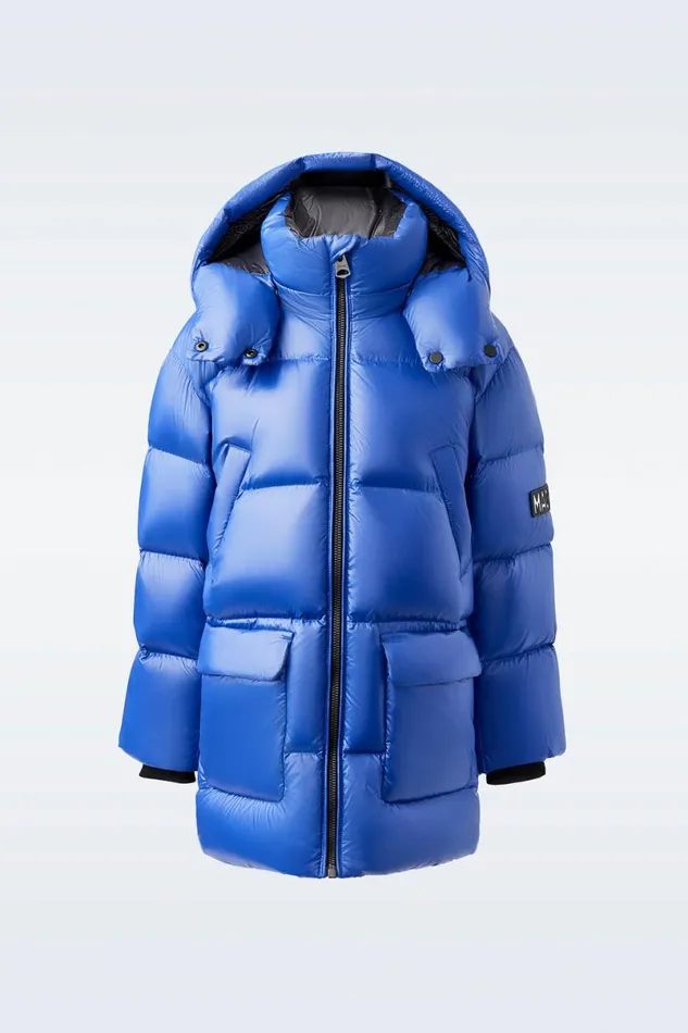 Coats and Jackets Kids Mackage KENNIE Lustrous Light Down Parka With Hood For Toddlers 26 Years Flame