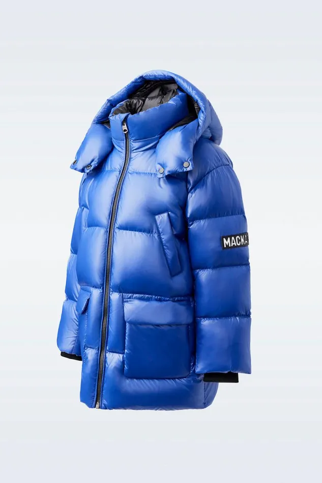 Coats and Jackets Kids Mackage KENNIE Lustrous Light Down Parka With Hood For Toddlers 26 Years Flame