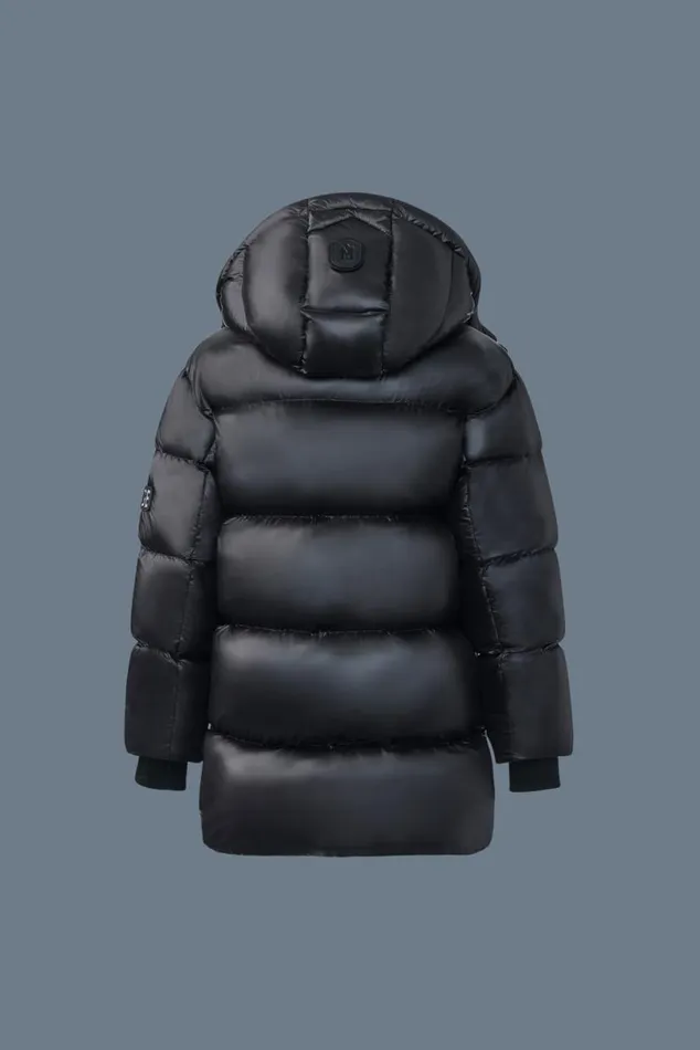 Coats and Jackets Kids Mackage KENNIE Lustrous Light Down Parka With Hood For Toddlers 26 Years Flame