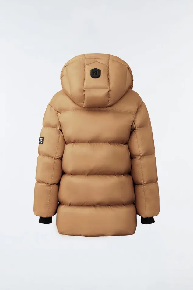 Coats and Jackets Kids Mackage KENNIE Lustrous Light Down Parka With Hood For Toddlers 26 Years Flame