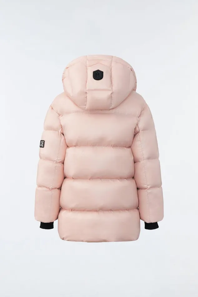 Coats and Jackets Kids Mackage KENNIE Lustrous Light Down Parka With Hood For Toddlers 26 Years Flame