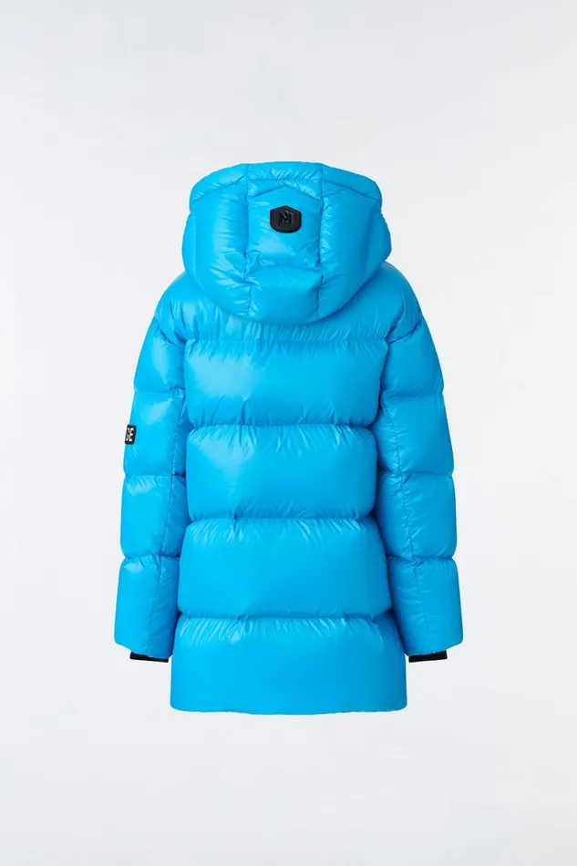 Coats and Jackets Kids Mackage KENNIE Lustrous Light Down Parka With Hood For Toddlers 26 Years Flame