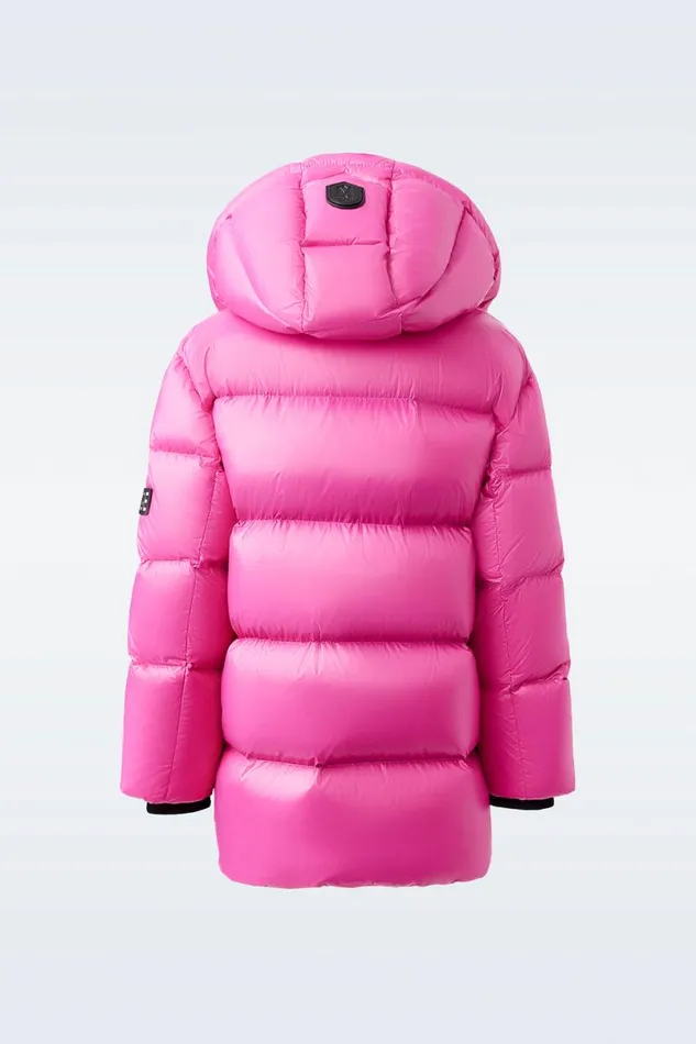 Coats and Jackets Kids Mackage KENNIE Lustrous Light Down Parka With Hood For Toddlers 26 Years Flame