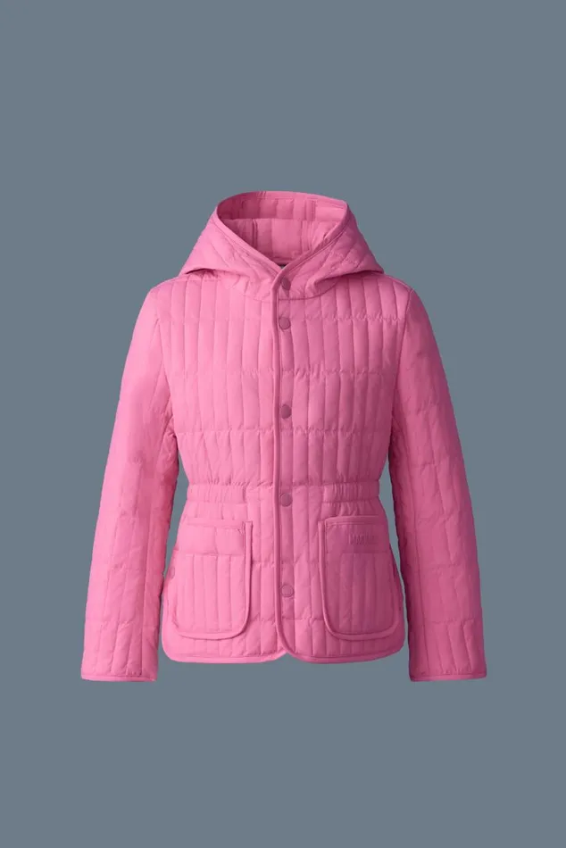 Coats and Jackets Kids Mackage MAURA Light Down Vertical Quilted Jacket For Kids 814 Years Light Military
