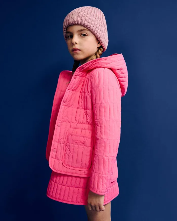 Coats and Jackets Kids Mackage MAURA Light Down Vertical Quilted Jacket For Kids 814 Years Light Military